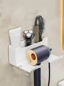 Blow Dryer Holder Rack, Bathroom Wall Mount Hairdryer Stand, No Drilling Required Storage Organizer - Multicolor - View 8