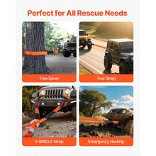 Recovery Tow Strap 3 Inches, 8 Feet 36,000 Lbs Break Strength, Triple Reinforced Loop Straps, Tree Saver, Winch Line Extension Strap, Off Road Towing And Recovery, Extreme Weather Resistance - 3" X 8 Ft - View 6