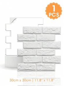 1/10/20 片仿砖自粘 PVC 墙板，装饰墙贴，11.8 英寸 x 11.8 英寸，小尺寸 3D 砖纹理墙贴，可裁剪，易于安装，适用于客厅、壁炉、房车等室内装饰。 - 牆貼 - 查看 12