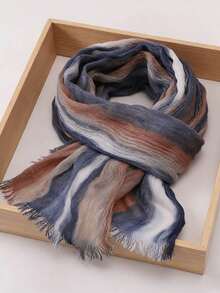 1pc Fashionable New Tie Dye Tie-Dye Printed Modal Muslim Hijab Scarf - Multicolor - View 3