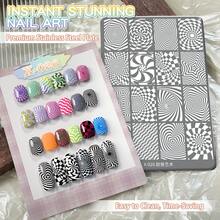 XEIJAYI 1pc Premium Steel Nail Stamping Templates - Delicate Lines & Reusable Design For Nail Art Lovers - Silver - View 8