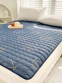 1件装绗缝方形床垫垫，带衬垫防滑可水洗床罩 - 彩色 - 查看 11