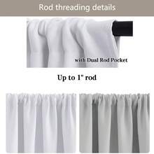 Cortina pequeña opaca, cortina de ventana para autocaravana, cortina parasol, unicolor minimalista de tamaño pequeño, instalación práctica con bolsillo para barra, adecuada para autocaravana, caravana, dormitorio, sala de estar, cocina - Blanco 1 pieza - Ver 6