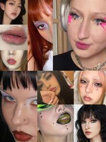 6pcs/Set Fake Nose Ring Fake Septum Piercing Non Piercing Clip On Septum, Stick On Fake Nose Ring Eyebrow Ring Lip Ring No Pierced With Tweezers For Women Men Daily Wear DIY Fashion - Non Piercing Jewelry - View 5