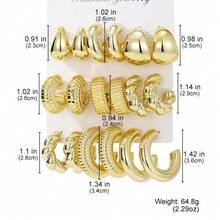 18pcs/Set Minimalist Geometric CCB Earring Set - Gold - View 4