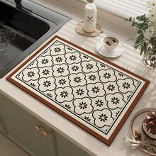 1pc Coffee Pad, Suitable For Kitchen Countertop, Coffee Bar, Dish Drying Mat, Compatible With Coffee Maker, Coffee Pot, Espresso Machine - Black - View 12