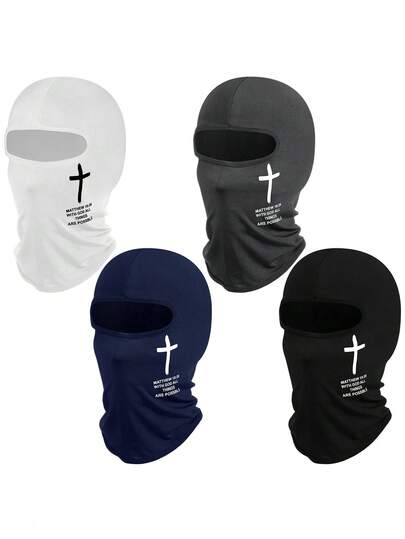 1/2pcs Unisex Balaclava Hat, Versatile Printed Breathable Face Mask, Sweat-Absorbent Multifunctional Beanie For Outdoor Hiking, Cycling