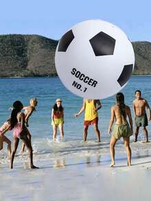1pc PVC Inflatable Beach Ball, Water Toy, Outdoor Interactive Giant Inflatable Soccer Ball - Multicolor - View 1
