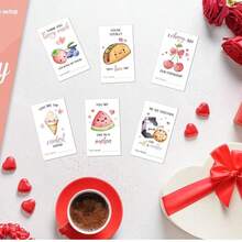 6张趣味感谢卡，尺寸3.94x5.91英寸，6款可爱食物双关语设计，是送给爱人、家人、朋友的完美贺卡，适用于情人节、母亲节、父亲节、圣诞节、课堂交换以及各种纪念日。 - 查看 7