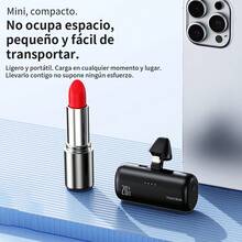Batería Portátil del Tamaño de un Lápiz Labial - Mini Power Bank de 8000mAh - Cargador Portátil de Doble Conector - Listo para Usar - Compatible con Todas las Marcas de Teléfonos Inteligentes - Carcasa en Tonalidades Morandi - Refinada y Hermosa - Una Elección Perfecta para Regalos en Fiestas de Cumpleaños y Navidad. - Rosa - Ver 6
