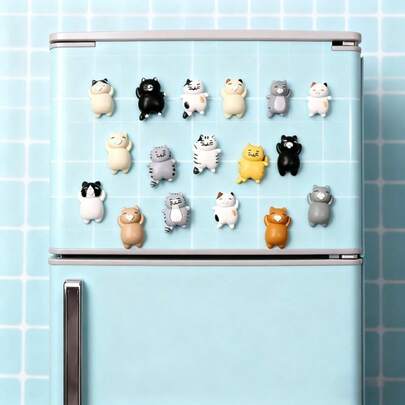 4pcs/8pcs/10pcs Lying Cat Magnetic Refrigerator Stickers, Cute Fridge Magnets, Whiteboard Stickers, Decorative Refrigerator Stickers, Cute Office & Kitchen Stickers, Kitchen Supplies, Home Decor, Suitable For Refrigerator, Message Board, Office Decor, Living Room Decor, Car Decor, Adorable Animal Magnets - Oval Decorative Magnets For Kitchen, Office, Whiteboard, Storage Cabinet And Dishwasher, Christmas, Mother's Day, Graduation Gifts, Lovely Design, Colorful Accents