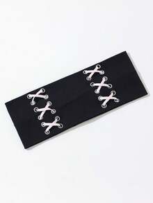 1条时尚朋克风发带，哥特风柔软防滑弹力镂空发带，适合海滩、度假、瑜伽、日常佩戴，多功能夏季发饰，沙滩度假发带 - 彩色 - 查看 5