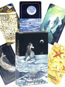 Bộ bài tiên tri Dreaming Waves, 60 lá, tiếng Anh, kích thước khoảng 10.3x6cm, bài bói toán lãng mạn, thích hợp cho các lễ hội, đám cưới, lễ hội âm nhạc, Halloween, Giáng sinh, Ngày Valentine, Ramadan, Lễ Phục sinh, Ngày Cá tháng Tư. - 1 cái - Xem 2