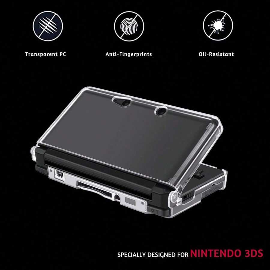 1pc Transparent Crystal Case, 3DSLL Crystal Shell, 3DS Game Accessories, NEW 3DSLL Game Protective Case - Multicolor - View 1