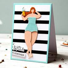 Creative Bikini Woman Dies, DIY Scrapbooking Album And Embossing Stencil, Greeting Card Making Tool, Card Paper Cutting Crafts ,Gift Card Making Template Die Cuts. - Silver - View 1