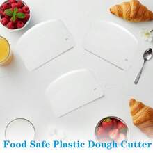 1/3pcs Dough Scraper - PP Plastic Baking Tools, Cake Bowl Baking Supplies Cake Dough Frosting Smoother, Green + White - Multicolor - View 5