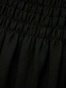 Women's New Spring/Summer Black Sleeveless Round Neck Waist A-Line Mini Dress - Elegant Flowing Party Dress, Made Of Stretchy Fabric, Suitable For Valentine's Date, Celebration Party, Weekend Brunch And Girls Night Out - Black - View 5