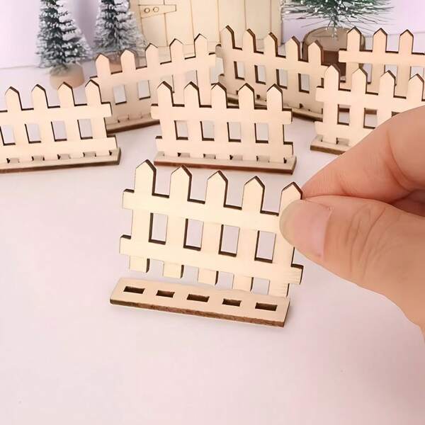 30pcs Wooden Fence Decor, DIY Painting Decoration, Home Decor, Fairy Garden Decor, Mini Fence Decor, Dollhouse Decor, For DIY Miniature Landscape And Outdoor Garden Decor, Rustic Style, Durable And Multipurpose, Suitable For Toy House Decor, Gardening Decor, Retro Decor, Farmhouse Decor, Garden Fence, Miniature Furniture, Photography Props, Office Desk Accessories, Room Decor, Desktop Ornaments, Mini Gifts, Collectible Gifts
