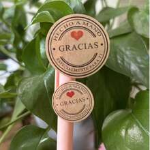 TYFYO 500pcs/Roll Gracias Sticker Spanish Thank You Hecho A Mano Con Amor DIY Multifunction Paper Label Adhesive Gift Seal Sticker School Supplies - Bronze - View 3