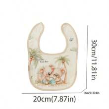 4 chiếc yếm ăn bằng vải muslin cho bé, khăn lau miệng chống thấm nước in hình hoạt hình cho trẻ sơ sinh. - Nhiều màu - Xem 6