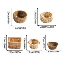 12pcs Mini Woven Basket And Furniture Resin Decor Set, Classic Mixed Styles, Multipurpose Resin Jewelry Making Tool Kit, Battery-Free, Suitable For Keychains, Crafts And Decorations - A404-01 - View 7