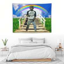 Rapper Tapestry Chief In The Garden Of Keef Flag Aesthetic Decorative Durable Tapestry Suitable For Indoor And Outdoor Decorate For College Dorm Room ,Parties, Travel, Filming, Events, Festivals Decor Wall Tapestry - 1PC - 查看 6