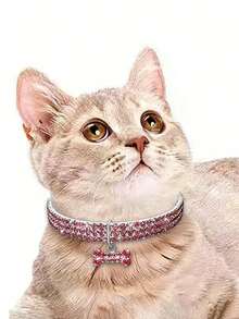 Collier pour animaux de compagnie en cristal scintillant - avec pendentif en forme d'os, convient aux chiens et aux chats, matériau élastique ajustable et confortable pour les petits chiens/chiots et les chats, convient pour un port quotidien, la photographie, les fêtes, les mariages, les vacances, cadeau parfait pour vos animaux de compagnie bien-aimés - Multicolore - Voir 7