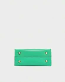 Tote&Carry Women's Y2K Baddie Sassy Letter Print Mini Tote Bag, Vibrant Green PU Leather Crossbody Top Handle Purse, This Is Not A Birkin Ironic Luxury Parody Statement Handbag For Spring Festival Concert Party - 綠色 - 查看 5
