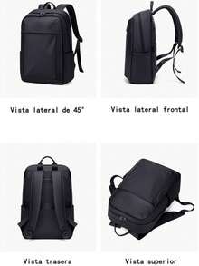 Mochila Negra Impermeable para Hombre, Mochila de Viaje y Estudiantil, Portátil para Laptop de 15.6/16 Pulgadas, Diseño de Negocios y Oficina, Gran Capacidad con Múltiples Compartimentos, Ideal para Uso Diario o Regalo - Ver 10