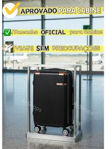 Mala De Viagem Padrão Anac Bordo 10KG 55x35x25cm Bordo Com Zíper Expansível Rodinhas Removíveis Mala de Mão Pode Levar Na Cabine De Avião - Prata - Visão 8