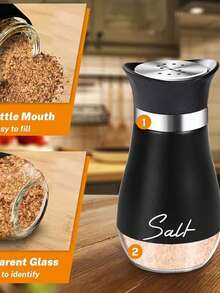 (Set Of 2 Jars) Salt And Pepper Seasoning Jar Set, 4 Ounces (About 113.4 Grams) Glass-Bottom Salt And Pepper Seasoning Jars, With Stainless Steel Lids, Suitable For Kitchen Cooking Tables, RVs, Camping, Barbecues. Seasoning Bottles. Salt And Pepper Bottles - Multicolor - View 13