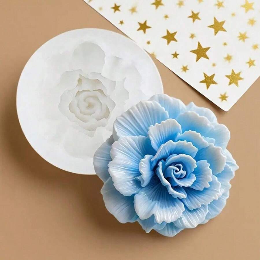 3D康乃馨玫瑰硅胶模具 - 层叠花瓣设计，适用于珠宝制作、蜡烛制作、树脂工艺品、手工皂、家居装饰 - 不粘耐用硅胶材质 - 生日、情人节、婚礼、母亲节的完美礼物，是手工和DIY爱好者的理想之选