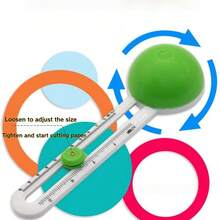 1pc 360 Degree Rotary Circle Cutter - Precision Round Cutting Tool - DIY Plastic Circle Cutter With Rotating Handle, Accurate Round Cutting, Suitable For Crafting And Office Use, Office Supplies - White - View 5