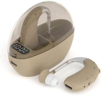 1 Pair Of Hearing-Aid Headphones-Charging Bin, Hearing Aid/Amplifier Suitable For The Elderly, Rechargeable Hearing Aid Suitable For The Elderly, The Best Hearing Aid Suitable For The Elderly With Noise Cancellation Function And Volume Control.