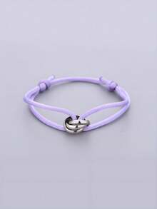 1pc Handmade Adjustable Stainless Steel Triple Circle Hollow Thin Bracelet, Unisex Couple Gift (Slight Color Difference May Exist Between Actual Product And Image Due To Lighting And Angle During Photography) - Silver - View 27