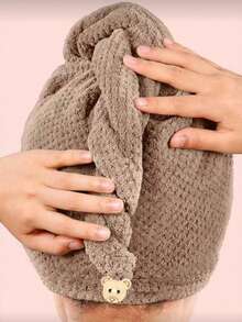 1 pieza Turbante de fibra ultrafina absorbente y de secado rápido, toalla de baño suave y cómoda de unicolor minimalista, gorro de ducha súper absorbente anti-frizz para el cabello mojado, gorro de dormir para el baño para mujeres, ideal para vacaciones y festivales - Multicolor - Ver 7