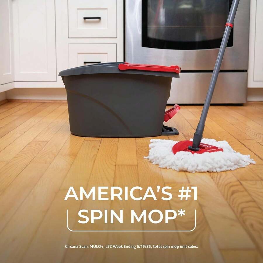 Easywring Microfiber Spin Mop & Bucket Floor Cleaning System With 3 Extra Refills - A - Xem 1