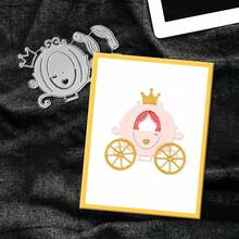 Creative Crown Carriage Dies, DIY Scrapbooking Album And Embossing Stencil, Greeting Card Making Tool, Card Paper Cutting Crafts ,Gift Card Making Template Die Cuts. - Silver - View 6