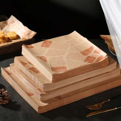 50 adet/100 adet Fırın Yağına Dayanıklı Kağıt - Floresan Madde İçermeyen Gıda Kağıdı, Restoranlar, Mutfaklar, Açık Hava Seyahatleri İçin Uygundur, Barbekü, Dim Sum, Patates Kızartması Yağa Dayanıklı Kağıt, Kızarmış Yiyecekler İçin Yağa Dayanıklı Ped Kağıdı