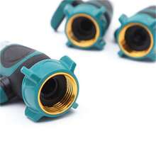 Conector rápido de paso de aleación de zinc con válvula de bola única, rosca de 3/4" para riego y aspersión hortícola - Ver 3