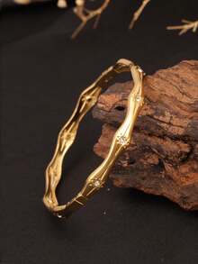 1件不锈钢八角形锆石镶嵌手链，百搭精致奢华优雅，适合女性日常及派对佩戴，可作为送给女友的礼物，亦可作为社交礼品，材质亲肤，永恒经典元素，高品质简约风格，适合日常佩戴 - 金色 - 查看 7