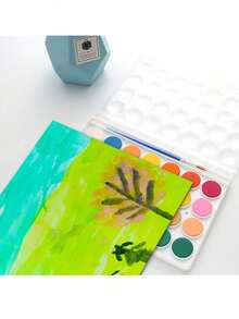 8/12/16/21/28/36 Couleurs Ensemble de peinture à l'aquarelle - Pigments unicolore vibrants et scintillants de faux perle, enfermés dans des compartiments carrés, faits à la main, convenant aux artistes et aux artisans, idéal pour la peinture florale, essentiel pour les artisans , Peinture à l'aquarelle vibrante , Palette portable, fournitures de peinture à l'aquarelle - Multicolore - Voir 4