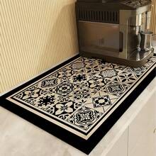 1pc Coffee Pad, Suitable For Kitchen Countertop, Coffee Bar, Dish Drying Mat, Compatible With Coffee Maker, Coffee Pot, Espresso Machine - Black - View 2