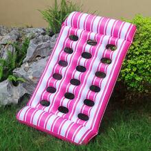条纹充气漂浮躺椅，加厚充气泳池漂浮床垫 - 彩色 - 查看 4