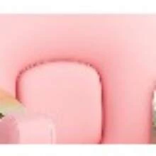 Silla profesional para salón hidráulica reclinable rosa 360° giratoria con altura regulable ideal peluquería spa belleza tatuajes estructura de hierro resistente - Rosa y oro - Ver 10