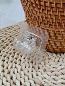 1/2/4pcs PC Material Transparent Curtain Rod Hooks, Curtain Rod Clips Brackets, No Drill Adhesive Hooks, Expandable Tension Rod Curtain Clips - Clear - View 10