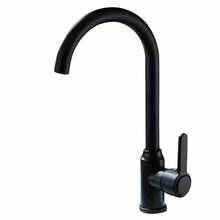 1个360°旋转不锈钢黑色水龙头，冷热双出水龙头，适用于洗碗机、水槽、蔬菜清洗盆 - 黑色 - 查看 8