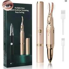 Heated Electric Eyelash Curler 2-In-1 WithEyebrow Trimmer, 2 Temp Settings, USBRechargeable, 10s Fast Heating For 24HNatural Curl, Women Gifts - 查看 1
