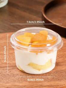 10/30/50个装可重复使用蛋糕杯(带盖),冷萃酸奶杯,椰子布丁杯,燕麦片杯(带盖),防震甜点杯,耐用防裂酸奶杯,奶油蛋糕盒,透明甜点杯,透明蛋糕盒,适用于水果蛋糕、慕斯和冰淇淋,水果碗,慕斯容器,时尚餐具,现代甜点用具,轻便杯子,耐用塑料,甜点容器,家庭烘焙,餐饮服务 - 透明 - 查看 10