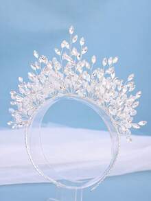 1件优雅水晶水钻发箍，浪漫新娘婚礼发饰，时尚女士派对活动头饰 - 彩色 - 查看 9